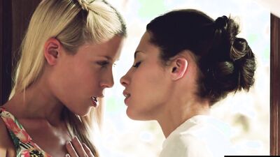 Two flashy lesbians are getting horny while reading erotic novel