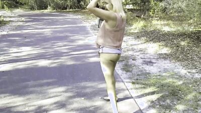 Nasty MILF is taking off her clothes and walking naked