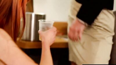 Redhead and blonde are having an exclusive night in a hotel