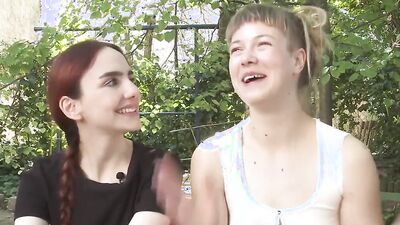 Redhead and blonde are getting ready for some lesbian action