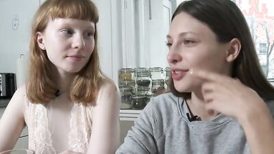 Talia and Bonnie are cute lesbian couple engaged in a hot action