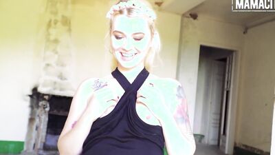 Tattooed whore Misha Cross is having a wild sex in the public