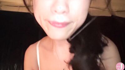 Busty Asian chick is getting pounded deep until she squirts