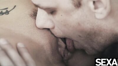 Curvy brunette pornstar is getting her clit banged so deep