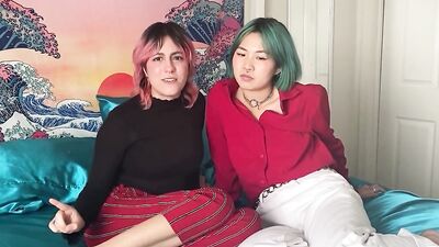 Two kinky teens are licking each other in this hot video