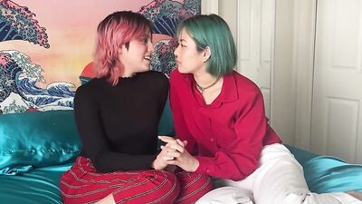 Two kinky teens are licking each other in this hot video