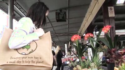 Naturally busty Australian chick Aeryn gets rammed in the public