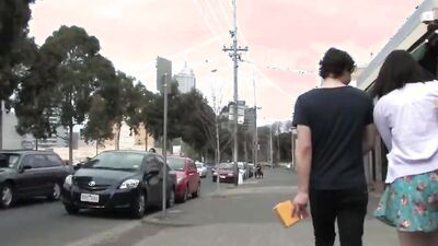 Naturally busty Australian chick Aeryn gets rammed in the public