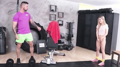 Cute babe Lucky Bee is riding Angelo Godshack' s hard schlong