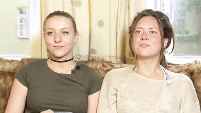 Two lovely amateur dolls are playing with each other's puss