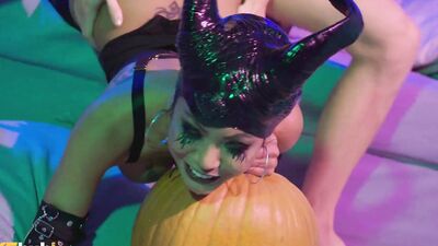 Naughty cat girl is riding dude's cock in this hardcore scene