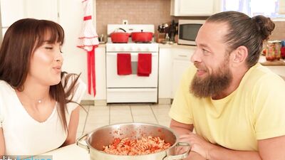 Sophia Sultry is wrapping her juicy cunt around stepdad's hard prick