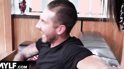 Natasha James gets bonked inside the garage by her neighbor