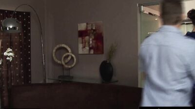 Smoking hot oiled babe rides customer's cock after the massage