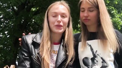 Two amateur Europeab dolls are having fun in their lesbian romance
