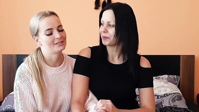 Two amateur German dolls are enjoying in hot lesbian action