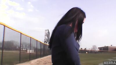 lovely amateur chick is rubbing her puss in front of the camera
