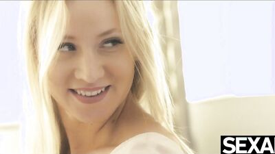 Gorgeous blonde lesbians are playing with each other's juicy puss