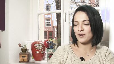 Lovely German babe is having fun in her solo action