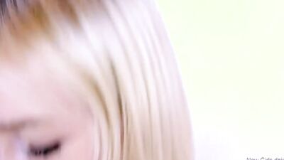 Lovely blonde babe sucks lucky chap's wood in a POV
