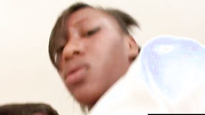 Ebony cheerleader Nevaeh is getting fucked by a horny dude