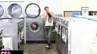 Slutty babes are sharing lad's hard wood inside the laundry