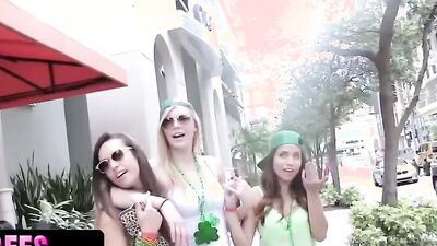 Lovely college babes are having fun in some hot action