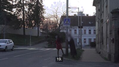 Slutty European babe is riding stranger's hard prick in the car