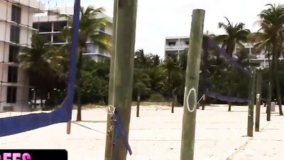 Busty blonde babe is getting fucked hard by a lucky stranger