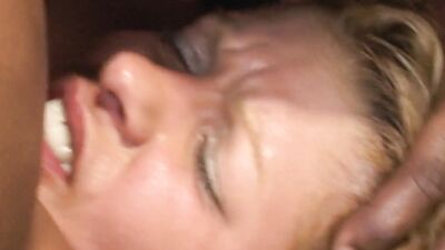 Slutty blonde chick is riding perverted stranger's BBC on the couch