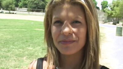 Slutty blonde chick is riding perverted stranger's BBC on the couch