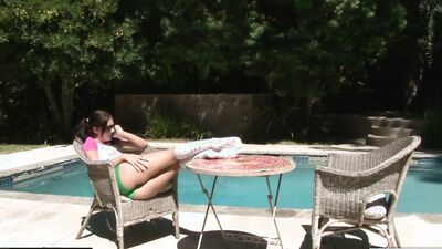 Lovely teen doll is wrapping her ass around mate's hard cock