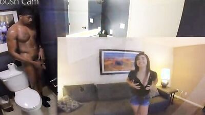 Slutty brunette teen gets her juicy cunt nailed with neighbor's BBC