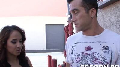 Busty brunette chick gets her puss pounded with dude's prick