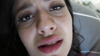 Natalie Brooks sucks boyfriend's big prick and rides it afterwards