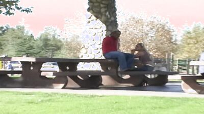 Slutty Estelle is wrapping her pinky hole around stranger's BBC