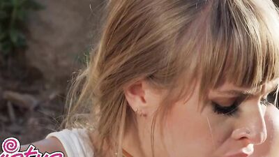 Angel Youngs & Tommy King enjoy in hot outdoor lesbian scene