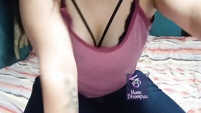 Lovely amateur Latina is having fun in front of the camera