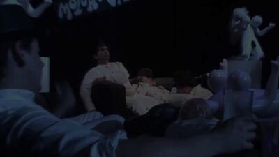 Brunette gets fucked in the ass while being covered in milk