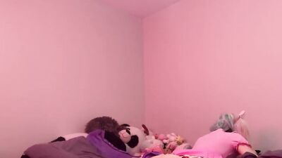 Sweet little young babe teasing daddy POV trying on underwear and talking dirty