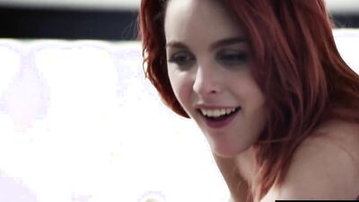 Watch this vivacious redhead suck and fuck with intense passion