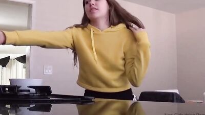 Super cute girl gives big cock some love in studio