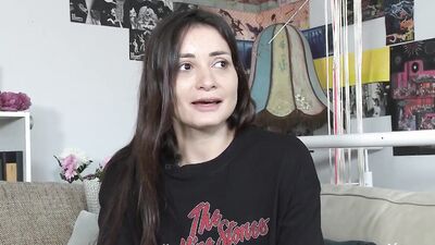 Ersties - Cute Brunette Babe Masturbates Her Shaved Pussy