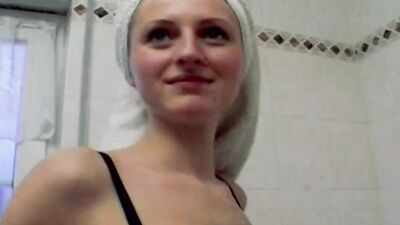 Outstanding German teen girl loves eating a big load of cum