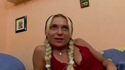 Good looking German babe gets banged hard while being blindfolded