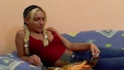 Good looking German babe gets banged hard while being blindfolded
