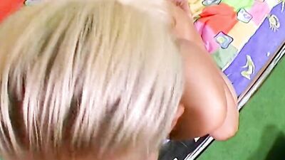 Super sexy blonde from Germany pleasing a hard cock with her moves
