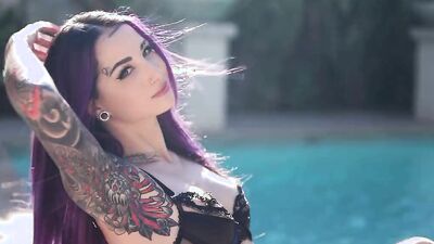 Purple Haired Babe Squirts All Over Mega Cocked Hunk