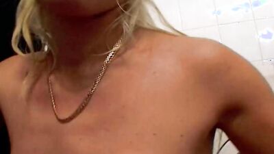 Superb German blonde pleasing a loaded cock in POV
