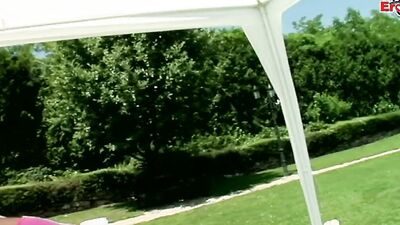 Big natural boobs milf get anal fuck outdoor